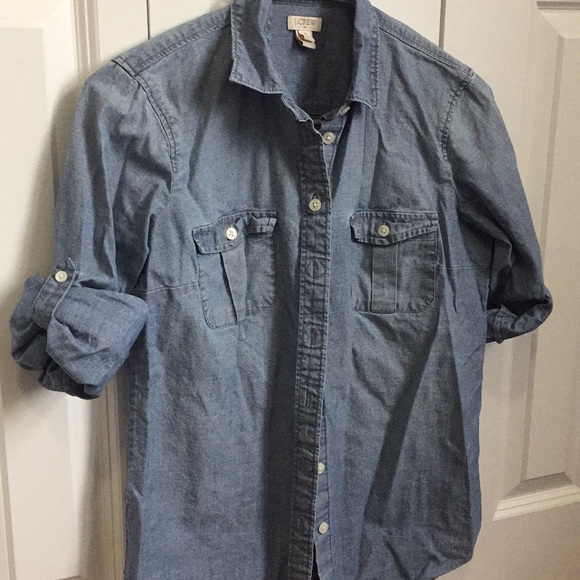 J. Crew Factory Tops - JCrew Factory Chambray Button Down